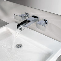 Thumbnail for Pfister LG49DF1K LG49-DF1K Kenzo 2-Handle Wall Mount Bathroom Faucet in Brushed Nickel, 1.2gpm