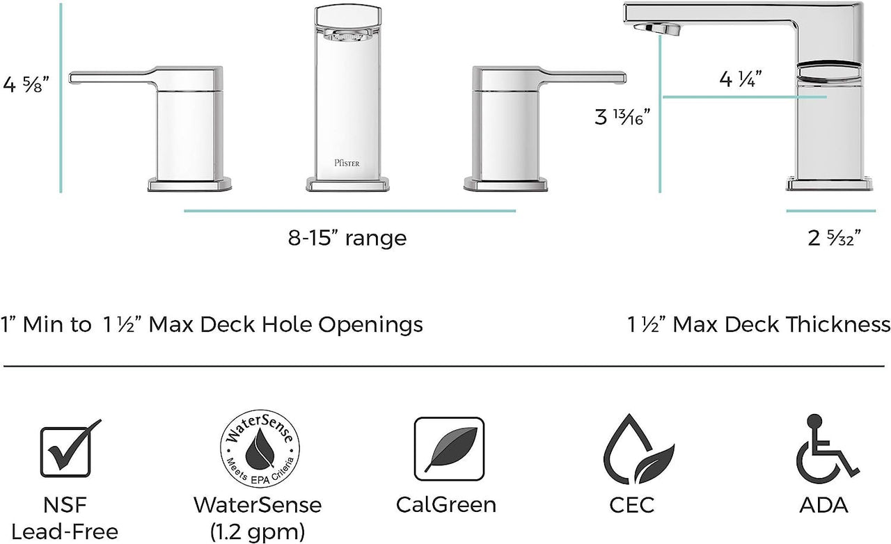 Widespread Bathroom Faucet | Pfister Widespread Faucet | Ruth Wy