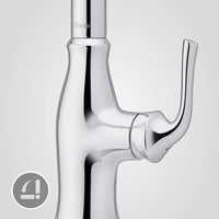 Thumbnail for Pfister Rosslyn Kitchen Faucet with Pull Down Sprayer and Soap Dispenser, Single Handle, High Arc, Polished Chrome Finish, F5297RSSRC