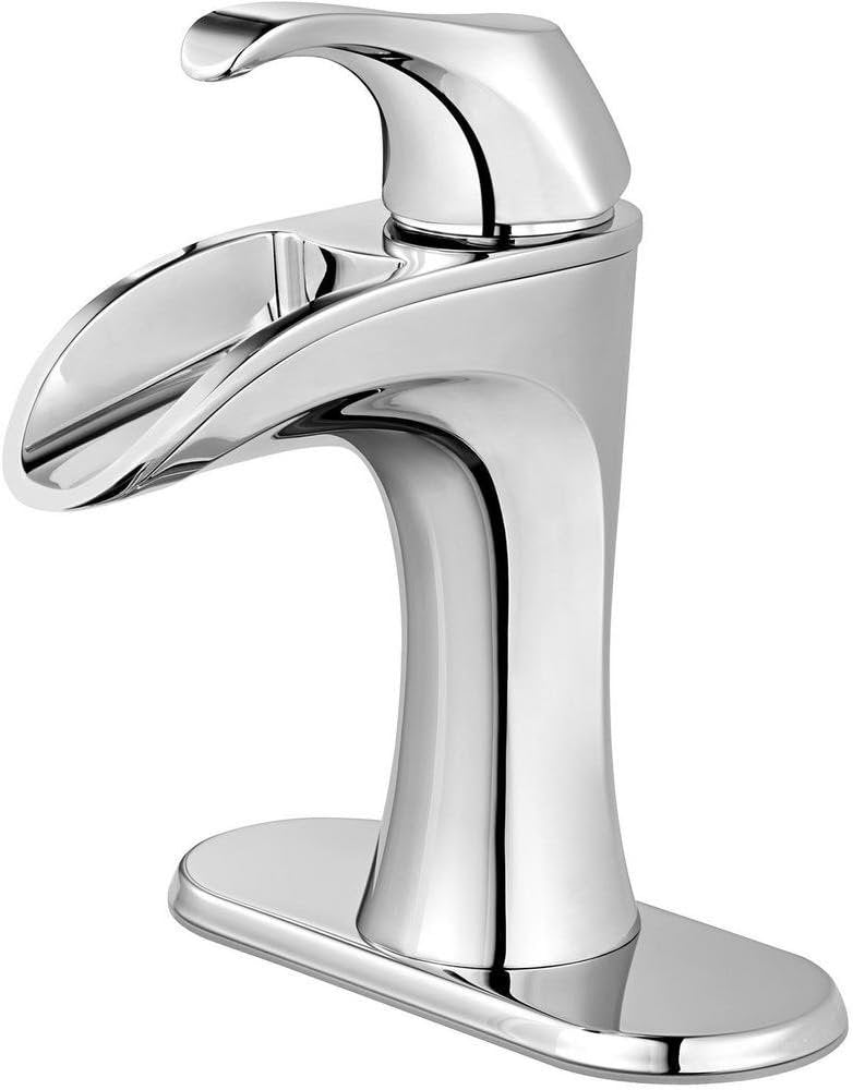 Pfister LF-042-BRCC Brea 4 in. Centerset Single-Handle Waterfall Bathroom Faucet in Polished Chrome