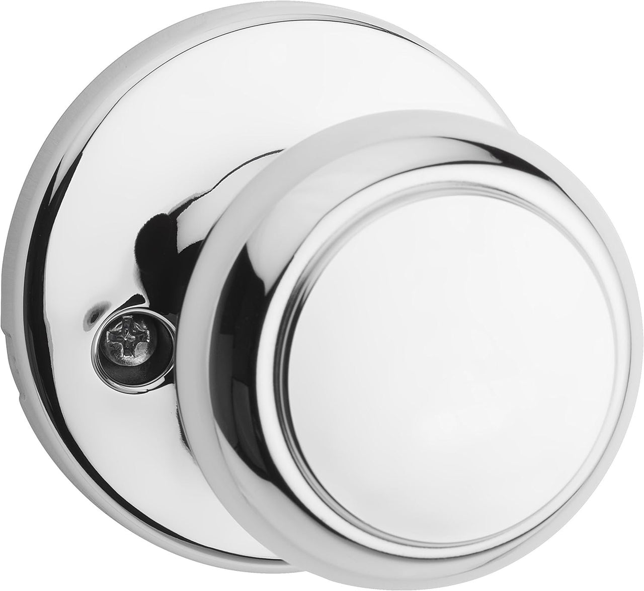 Kwikset Cove Dummy Door Knob, Single Sided Handle for Closets, French Double Doors, and Pantry, Polished Chrome Non-Turning Interior Push/Pull Door Knob