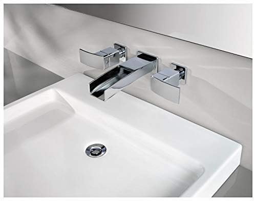 Pfister LG49DF1K LG49-DF1K Kenzo 2-Handle Wall Mount Bathroom Faucet in Brushed Nickel, 1.2gpm